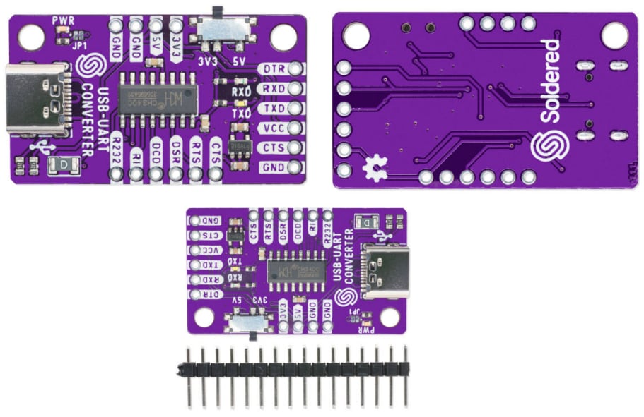 Soldered USB-UART CH340 Converter Board